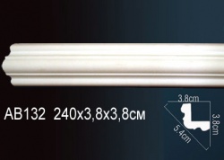 AB132 Карниз потолочный с гладким профилем из полиуретана